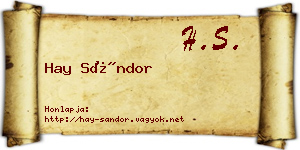 Hay Sándor névjegykártya