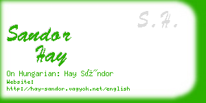 sandor hay business card